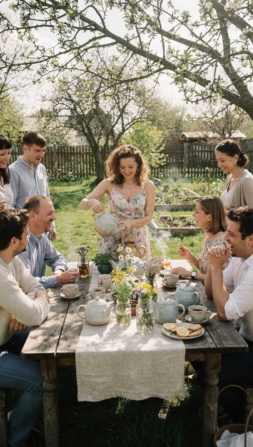 Moteris ramiai skaitanti žurnalą apie žolelių arbatos naudą ir tradicijas namų aplinkoje